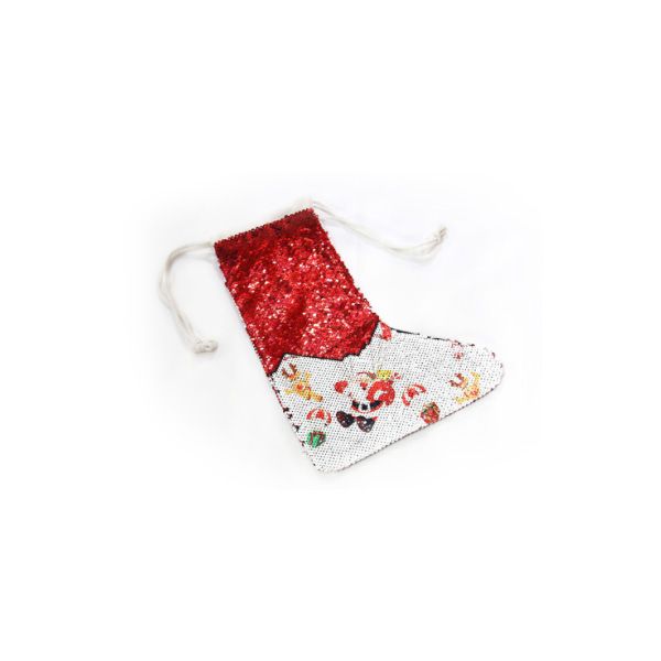 Super Style Blank Sublimation Christmas Stockings Magic Sequins Decoration Socks with Rope for Xmas Holiday