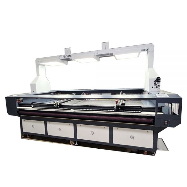 FM3325 2 Heads 130W Fabric CCD Camera Cutting Machine Laser Cutter Printed Textile
