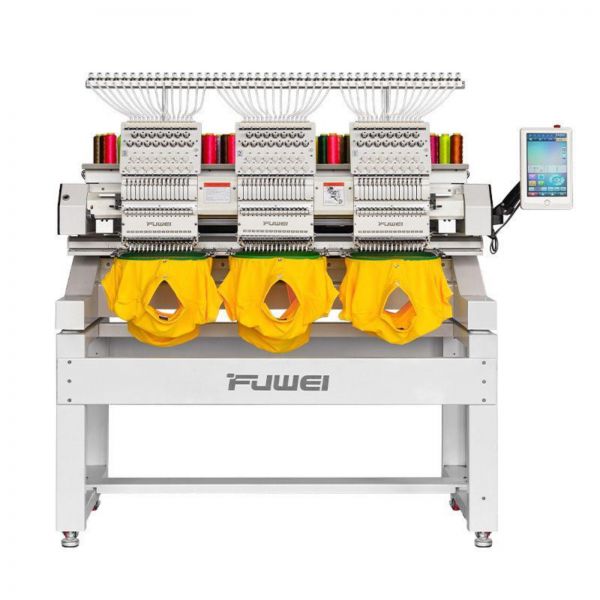 400x400mm 3 Heads 12/15 Needle Embroidery Machine