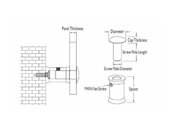 Lateral Lock Standoffs Sign Fixing Hardware
