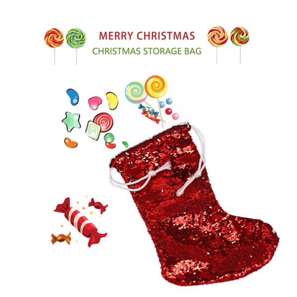 CALCA 16.5" x 10.24" Sublimation Magic Sequins Christmas Gifts Holiday Party Decorations Christmas Stockings 10PCS