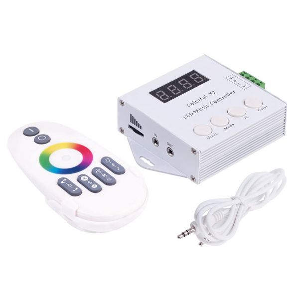 LED Music Controller With Remote X2 for WS2811 WS2812B 6803 1903 LED Strip