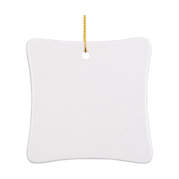 3" Square Ceramic Ornament