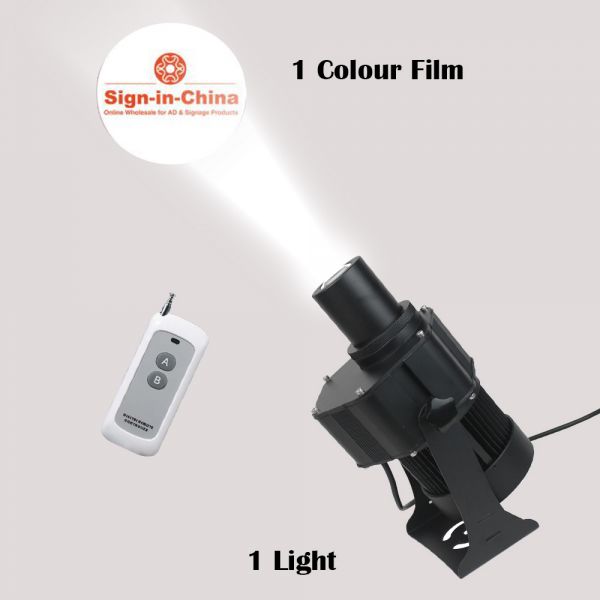 60W Outdoor Black Remote Control LED Gobo Projector Advertising Logo Light (with Custom 1 Color Rotating Glass Gobos) Meanwell Driver