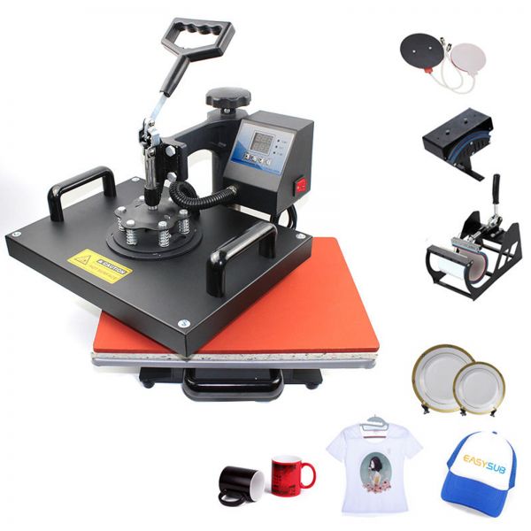 29*38cm 5 in 1 Manual Swing-away Sublimation Heat Press Machine for T-shirts Hats Mugs