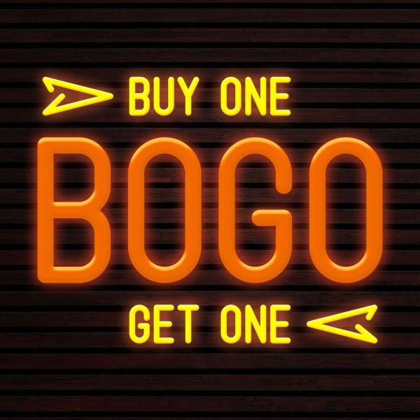 CALCA BOGO Orange+Yellow Neon Sign Size-19.7X15.7 Inches