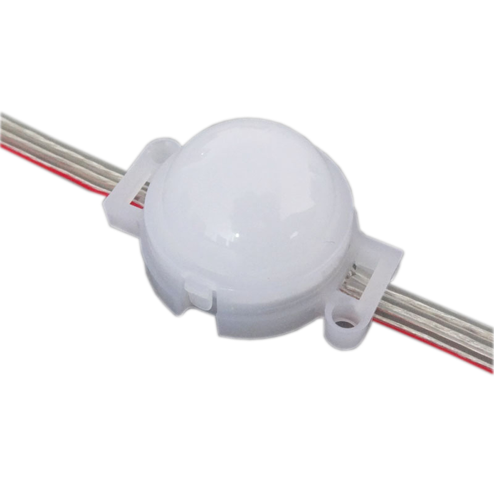 Одноцветный точечный LED модуль в выпуклом корпусе молочного цвета (SMD 5050 Φ30; постоянное напряжение 12В)