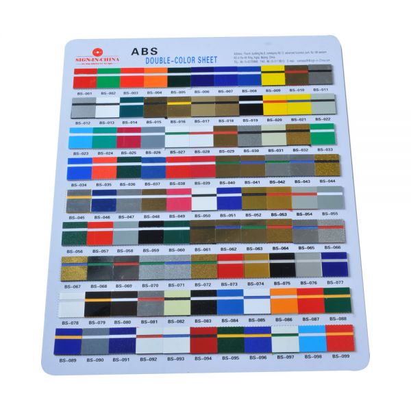 Muestra ABS Hoja de doble color (superficie lisa)