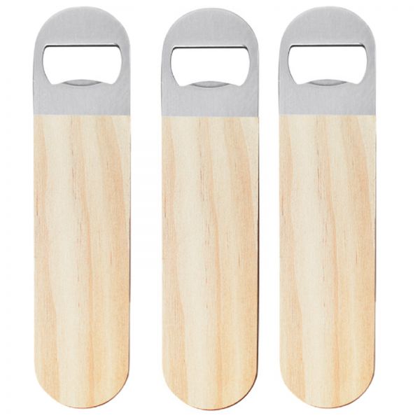 25PCS Sublimation 7"x 1.6" Wooden Handle Stainless Steel Opener