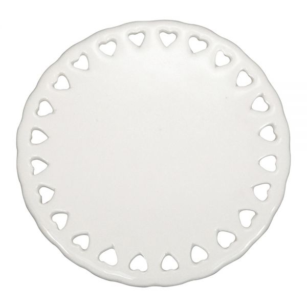 100pcs 4" Round Doliy Heart Ceramic Ornamen