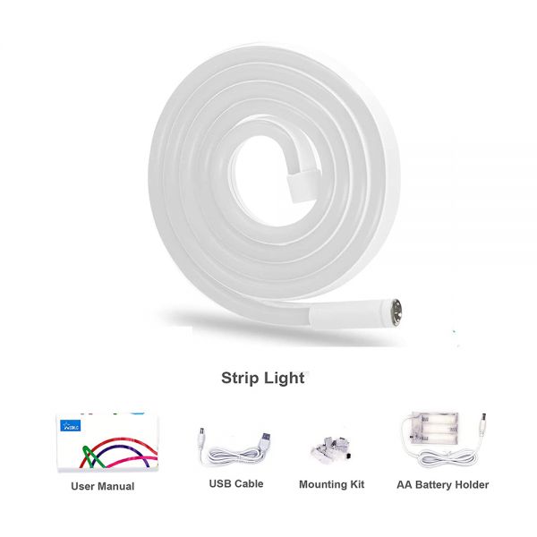 5V USB Or Battery Powered, 6.56ft Silicone Shapeable Neon Strip Light, Flexible Diy LED Neon Rope Lights for Kids & Adult, Bedroom Wall Decor