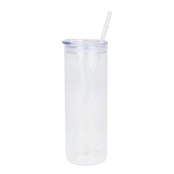 25oz Sublimation Blank Transprent Glass Tumbler Plastic Cover