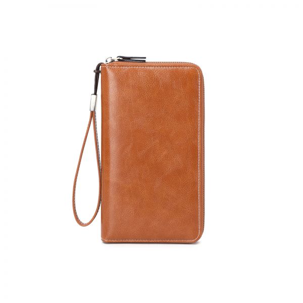 10 Pcs Large Capacity Leather Wallet, Ladies Travel Clutch With RFID Blocking Bifold Wristlet Card Holder