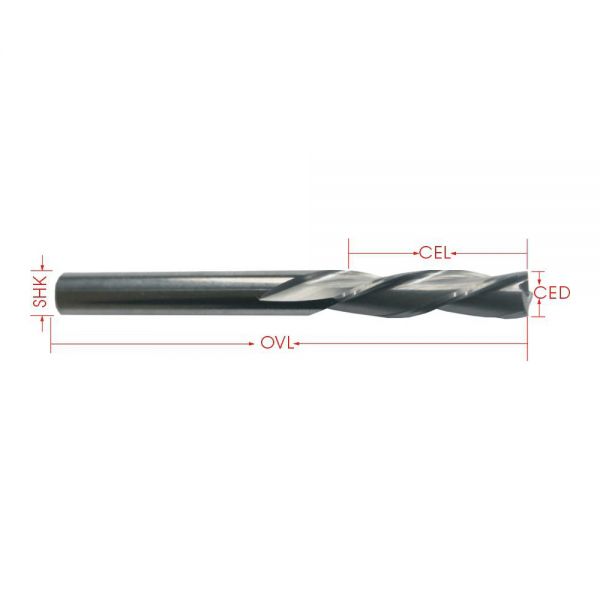 3 Brocas de Corte Espiral para Router CNC