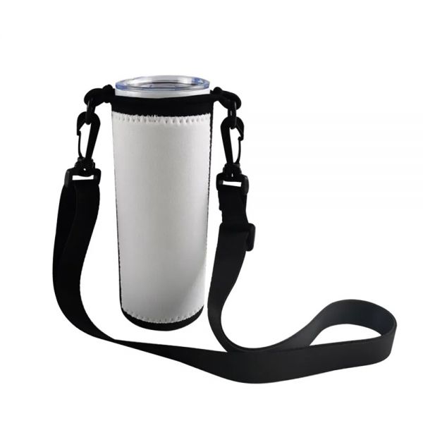 CALCA 10pcs Sublimation Blanks Neoprene 20oz Skinny Straight Tumbler Sleeve Sublimation Tumblers Holder with Shoulder Strap