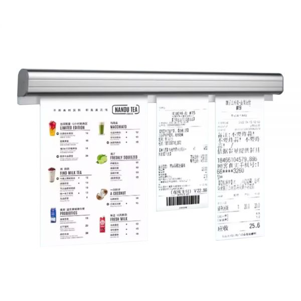 30cm/50cm/80cm Kitchen Order Holder Restaurant Takeaway Aluminum Ticket Punch-Free Holder
