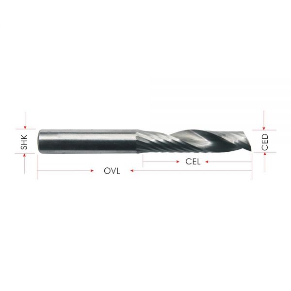 1 Broca Espiral de Corte para CNC (SHK cerca de 3.175mm)