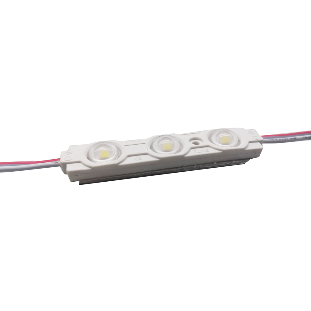 SMD 2835 Waterproof LED Module (3 LEDs Chips with Aluminum PCB Injection, frosted lens,White Light, 1.2W, L69 x W15 x H7.6mm), DC12V