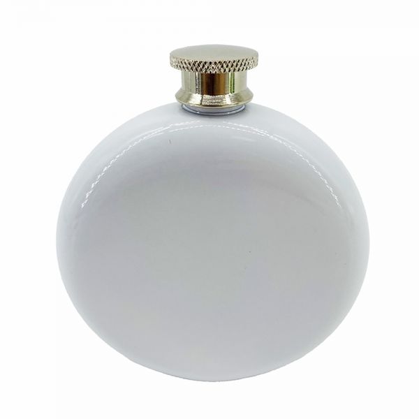 CALCA 5oz 304 Stainless Steel White Sublimation Round Hip Flasks