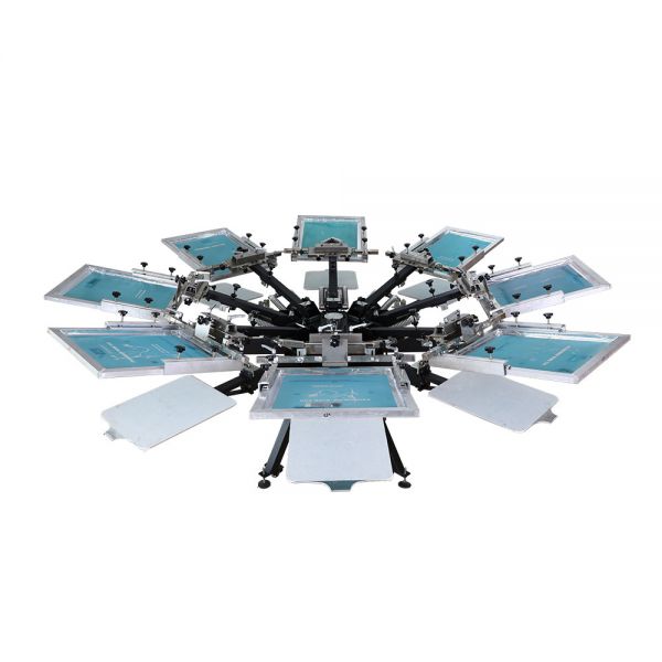 8 Color 8 Station Manual Screen Printing Press, with Micro Registration