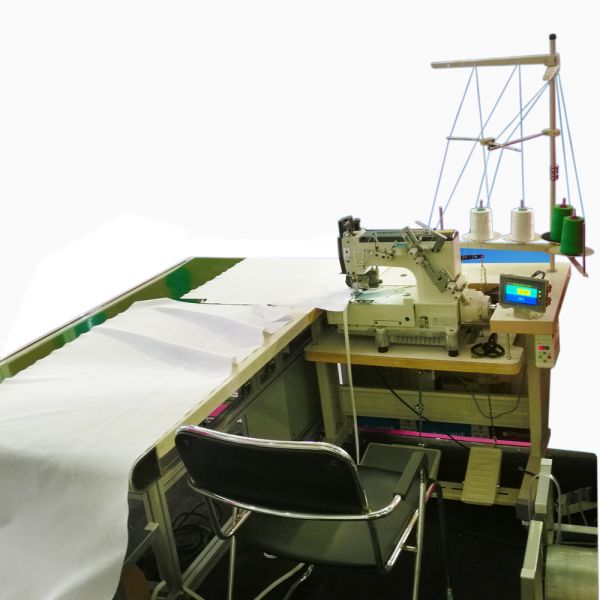 เครื่องเย็บขอบซิลิกอนกับสายพานป้อนวัสดุอัตโนมัติ AC220V Silicon Edge Sewing Machine with Automatic Feeding Conveyor