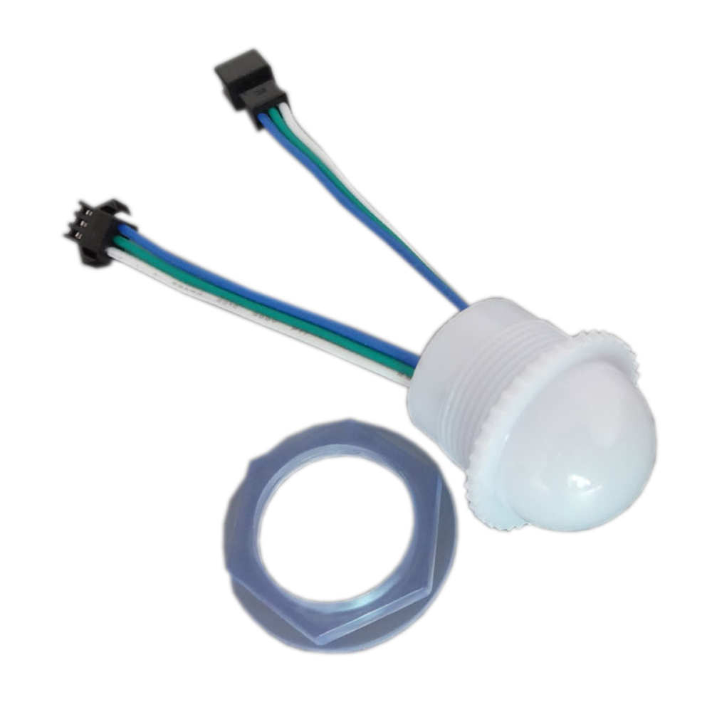 Полноцветный точечный LED модуль в корпусе молочного цвета (SMD 5050 Φ26; WS2811 / UCS1903 / SM16703; постоянное напряжение 12В)