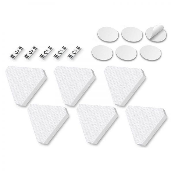 6sets/pack LED Triangular Quantum Lamp RGB Wall Lamp Smart Pickup Rhythm Background Light For Bedroom Bedside Night Light Office Decoration Bluetooth