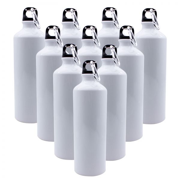 60pcs/Pack 750ml Botella Deportiva de Aluminio para Sublimacion, Blanco