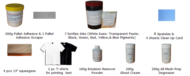New Single Color Screen Printing Kit Pallet Adjustable Press Exposure Unit