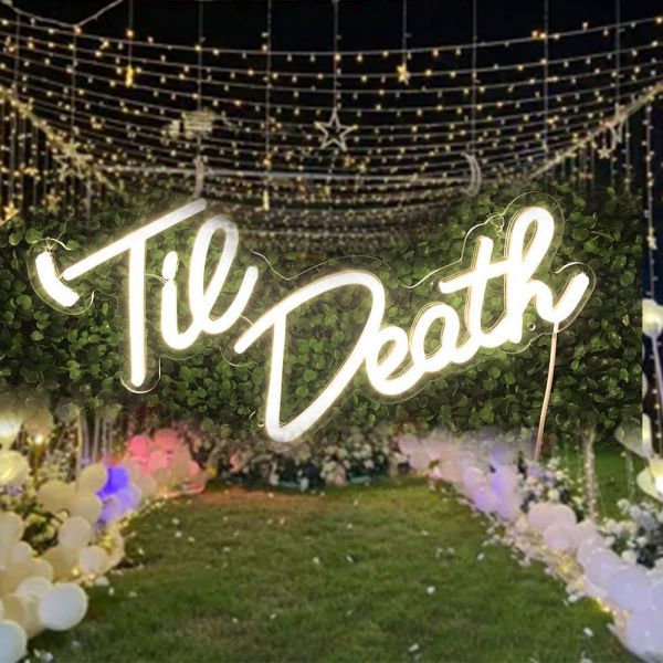 CALCA LED Neon Sign tie death Sign USB 5VDC Size- 15.5X8.8inches (White)
