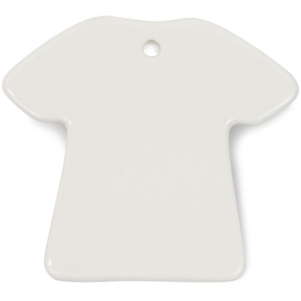 Sublimation Blank Ceramic White T-shirt Shaped Ornament, 100 In A Case