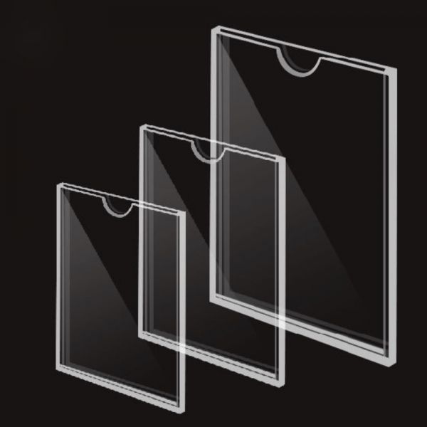 Acrylic Double Layer Wall Sign Card Slot with Tape