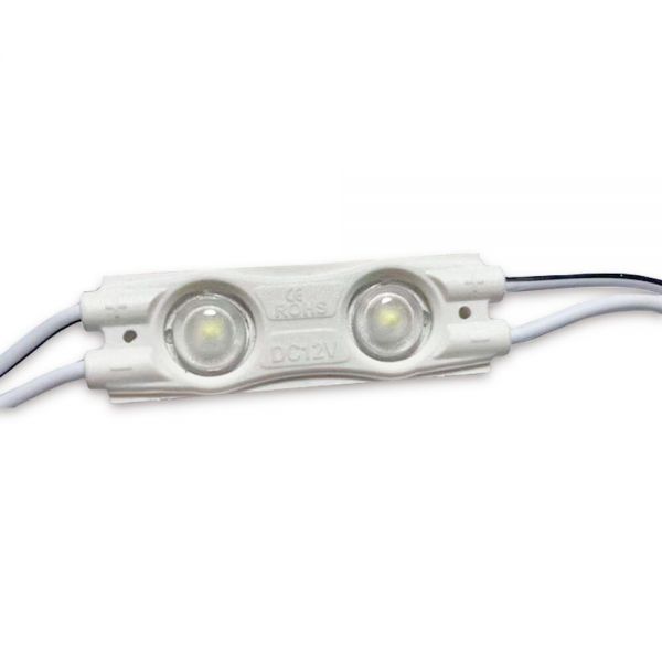 SMD2835 Modulo LED para Exteriores (2 chip LED con Lente Optico, Luz Blanca, 0.8W, L44 x W13mm)