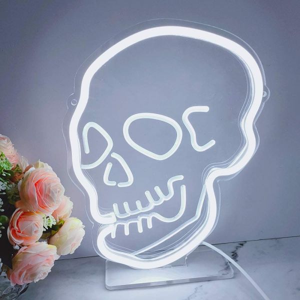 CALCA LED Neon Sign skull Sign USB 5VDC Size- 10.2X7.9inches