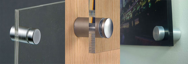 Aluminium Signage Supports Sign Fixing Flat Top Signage Mounting Standoffs