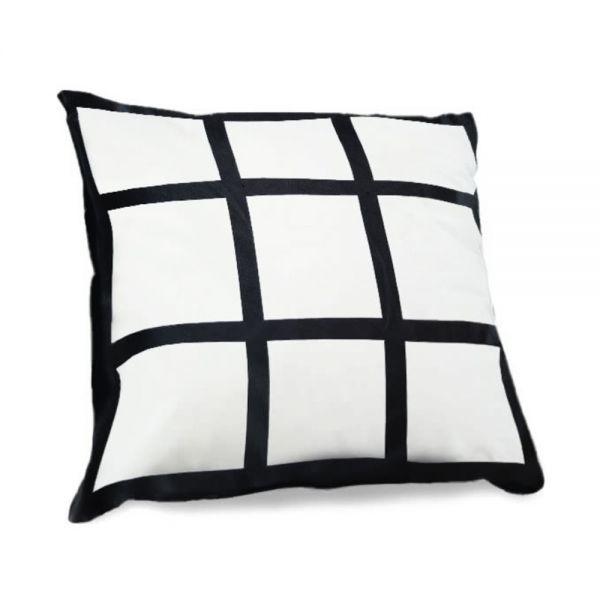 18" x 18" Sublimation Short Plush Photo Panel Pillow Covers with Black Back 10pcs
