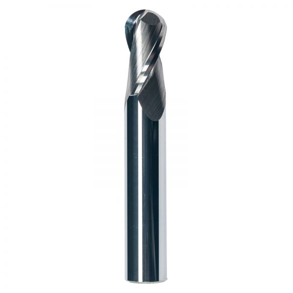 Reinforced 2 Flute Ball Nose End Mill Uncoated Carbide CNC Milling Cutter for Aluminum