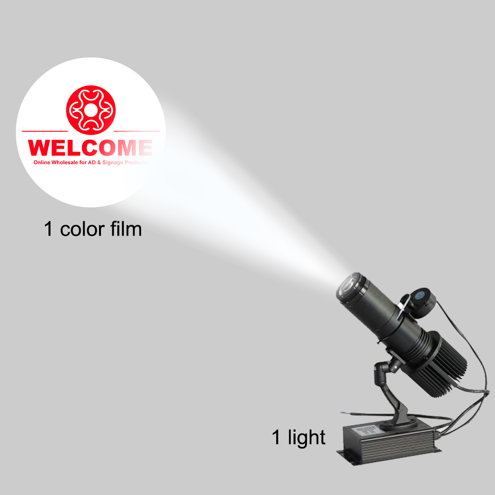 30W Black Desktop or Mountable LED Gobo Projector Advertising Logo Light (with Custom 1 Color Rotating Glass Gobos)