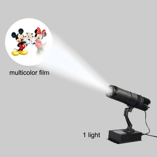 10W Black Desktop or Mountable LED Gobo Projector Advertising Logo Light (with Custom Fullcolor Static Glass Gobos)