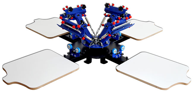 4 Color 4 Station Micro Registration Silk Screen Printing Machine T-shirt Printer