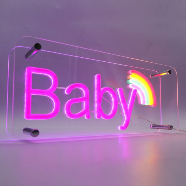 CALCA LED Neon Light Box Acrylic Panel Neon Sign(Baby),Size- 13.78 X 5.9inches