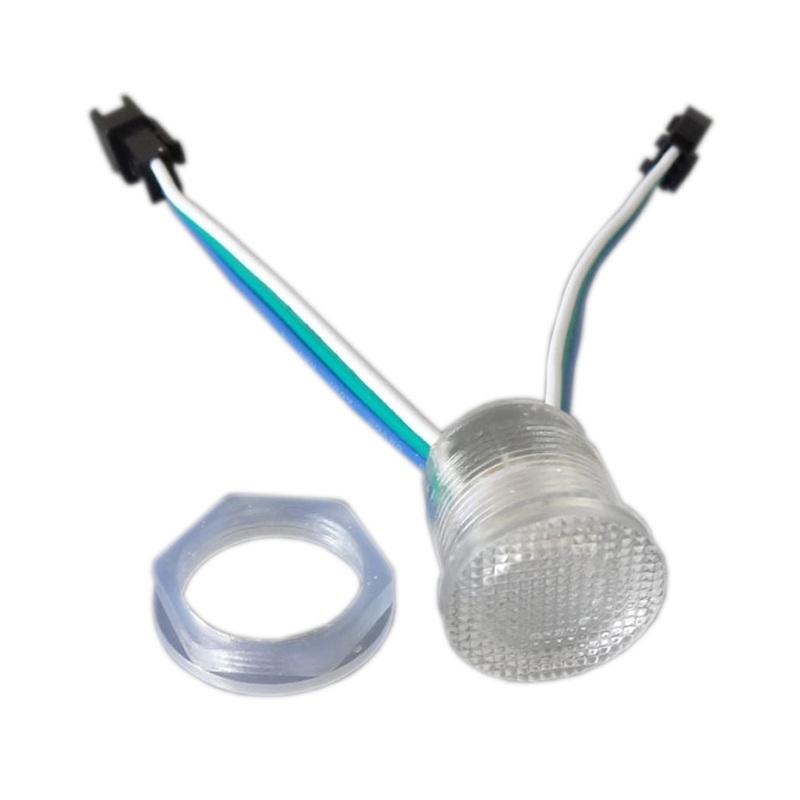 Полноцветный точечный LED модуль в прозрачном корпусе (SMD 5050 Φ20; UCS1903IC / WS2811IC; постоянное напряжение 5В)