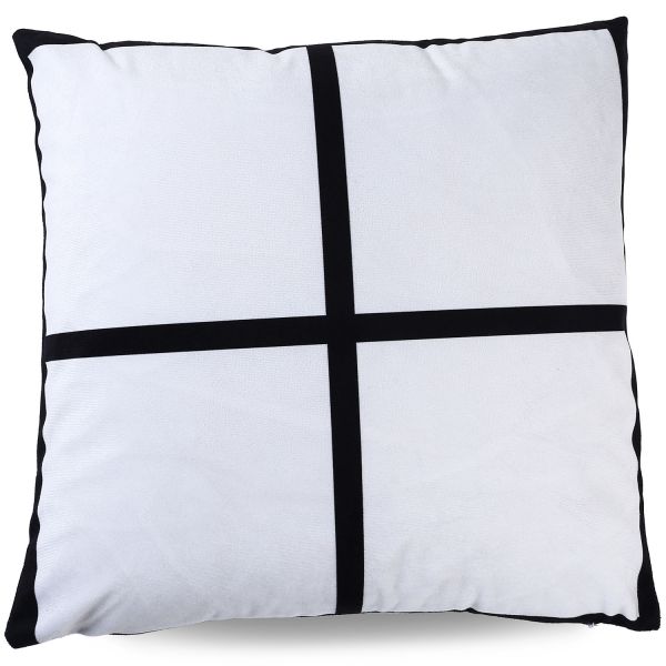 15.75" x 15.75" Sublimation Short Plush 4 Photo Panel Pillow Covers Double Side 10pcs
