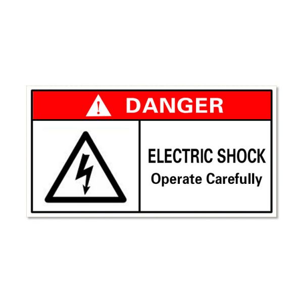 Sticker Emergencia a Prueba de Agua Choque Electrico Brilla en la Oscuridad 5" x 8.2"