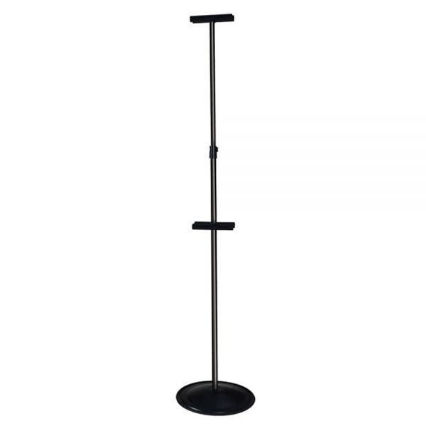Stand ajustable para poster con doble vista.