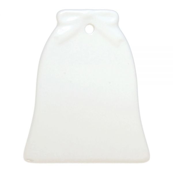 100 Pack 3in Bell Two Sided Ceramic Sublimation Blanks Holiday Ornament, Christmas Tree Hanging Ornaments