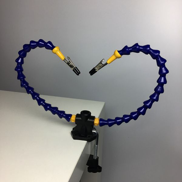 Tool Helping Hands Soldering, Electronics, DIY Third Hand, LED magnifier, PCB Board Repare Tool with Two Nylon Arms