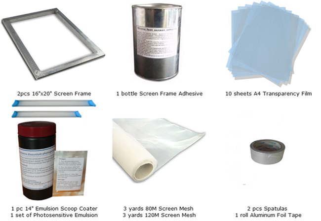 Screen Printing Kit Screen Making DIY UV Exposure Unit & Hand Screen Stretcher