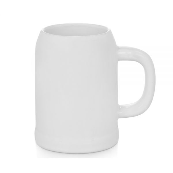 Tarro blanco de cerveza de 0.5L para sublimación.