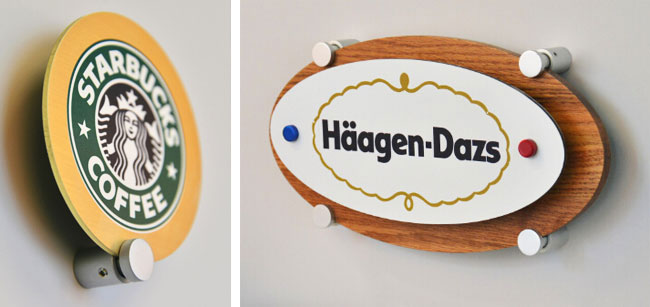 Aluminium Signage Supports Sign Fixing Flat Top Signage Mounting Standoffs
